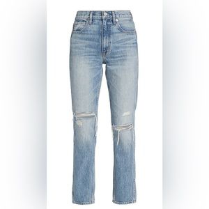NWT - SLVRLAKE Virginia Distressed slim-leg jeans size 25